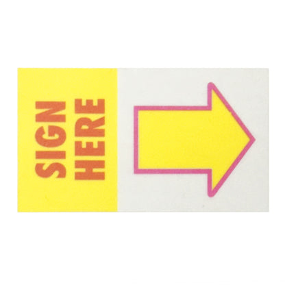 Bedruckte "Sign Here" Page Marker